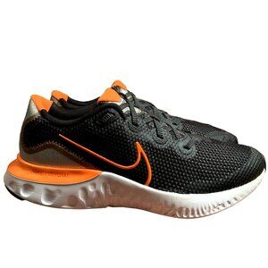 Nike Renew Run Sneakers Unisex Youth 6.5‎ Womens 8.5 Black Orange Running Shoes